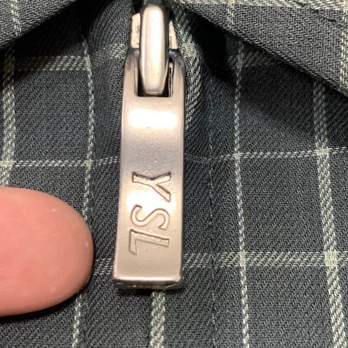 YSL 입생로랑 카키그린 체크 블루종 자켓 상품이미지3