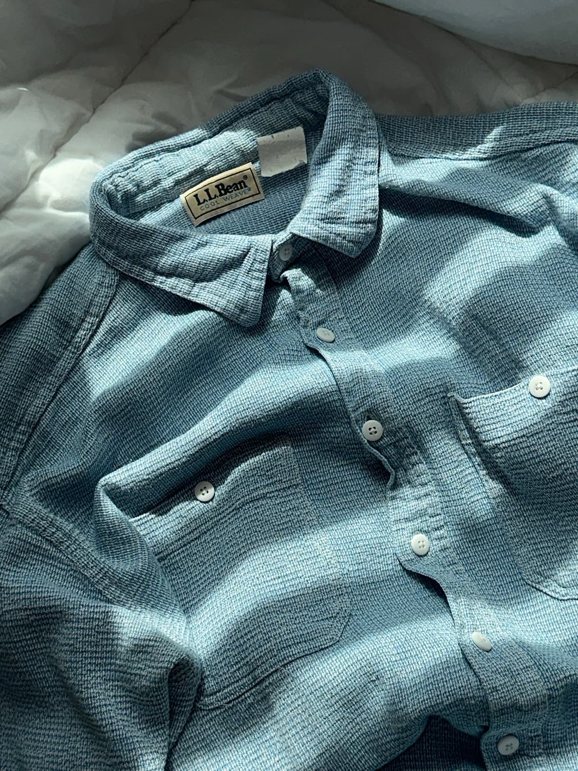 90s  L.L.BEAN 엘엘빈 쿨 위브 cool weave 반팔 셔츠 상품이미지1