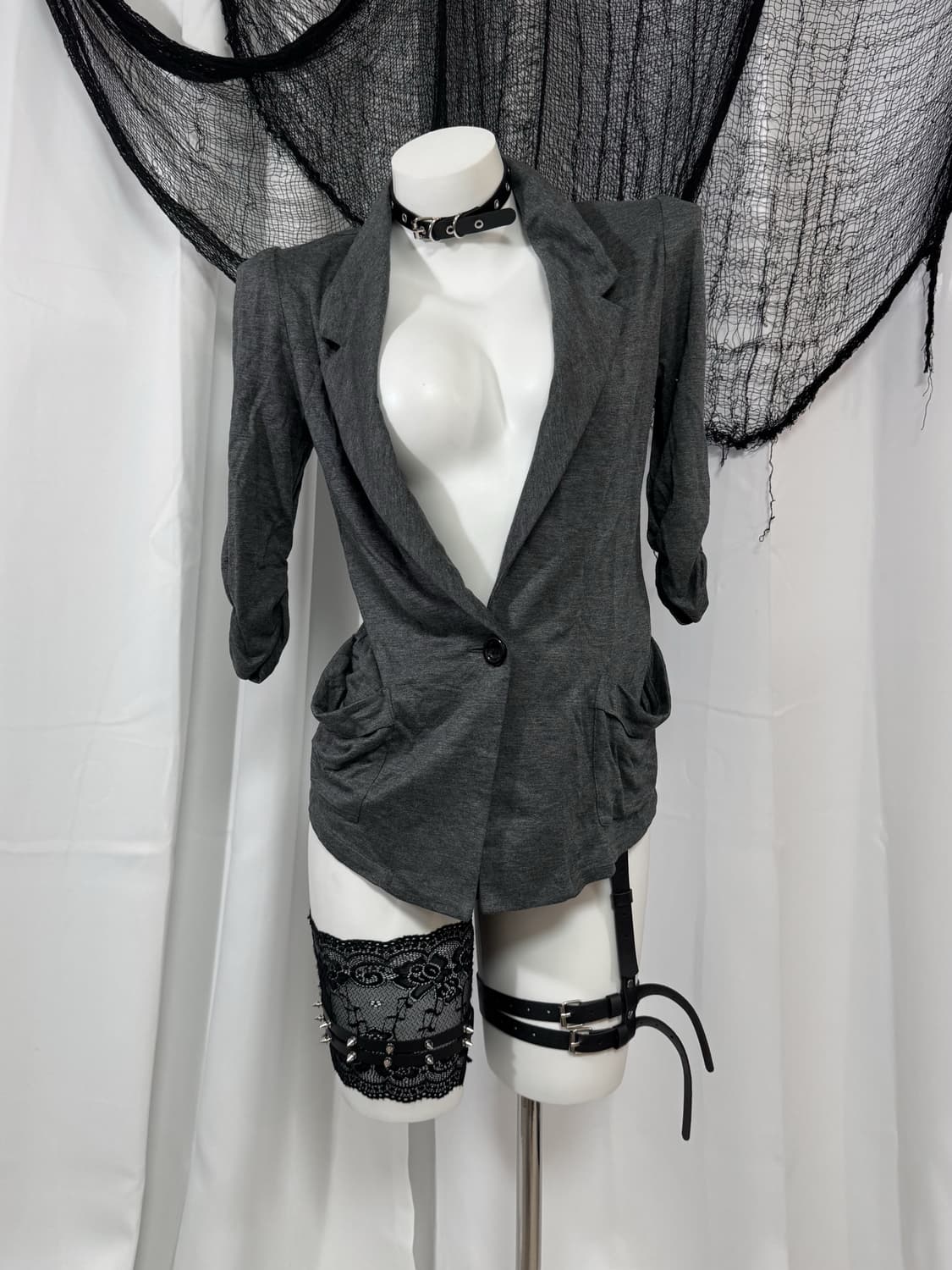 charcoal shirring jacket 상품이미지1