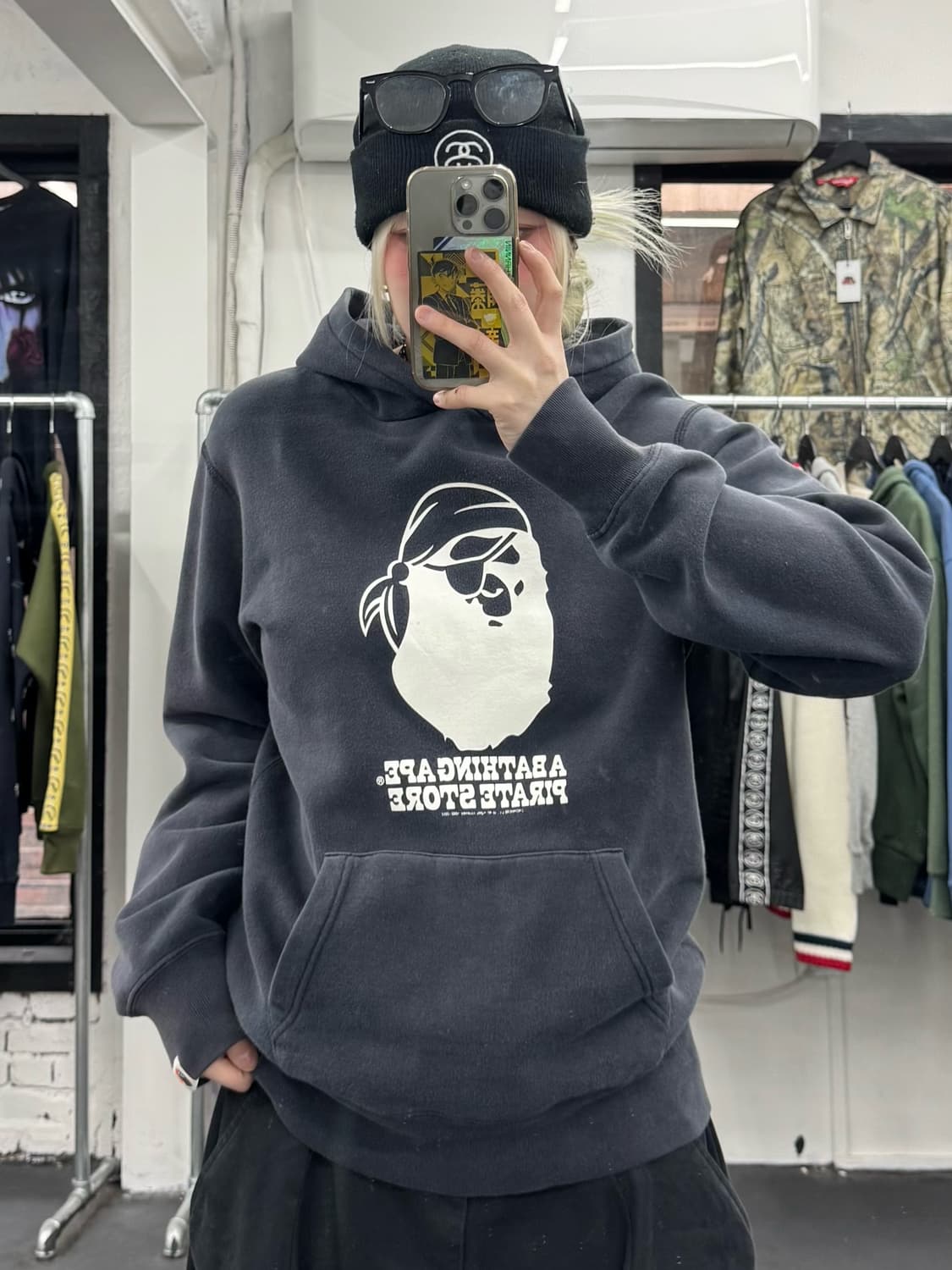 베이프 해적 빅사루 후드티 상품이미지5