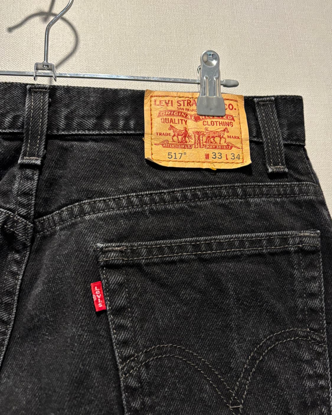 (33x34) 리바이스 517 흑청 부츠컷 데님팬츠 상품이미지5