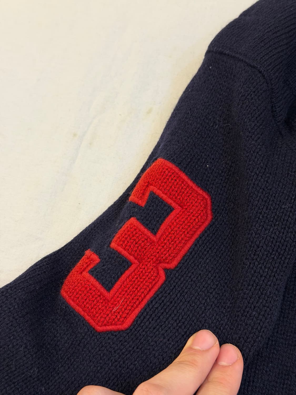 폴로 빅포니 치프키프 램스울 투웨이 니트집업 네이비 상품이미지3