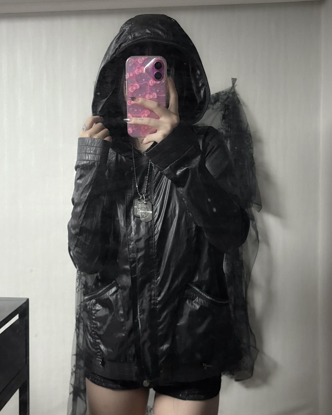 펑크 블랙 후드 자켓  상품이미지3