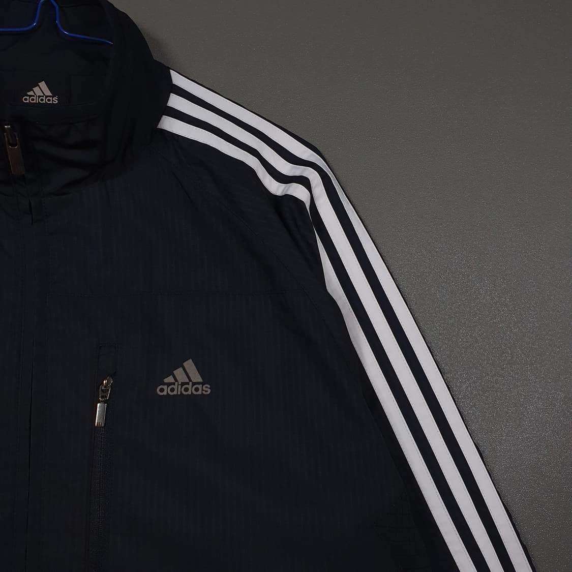 XL (105) 아디다스 올드스쿨 오버핏 삼선 바람막이 자켓 점퍼 블랙 상품이미지2
