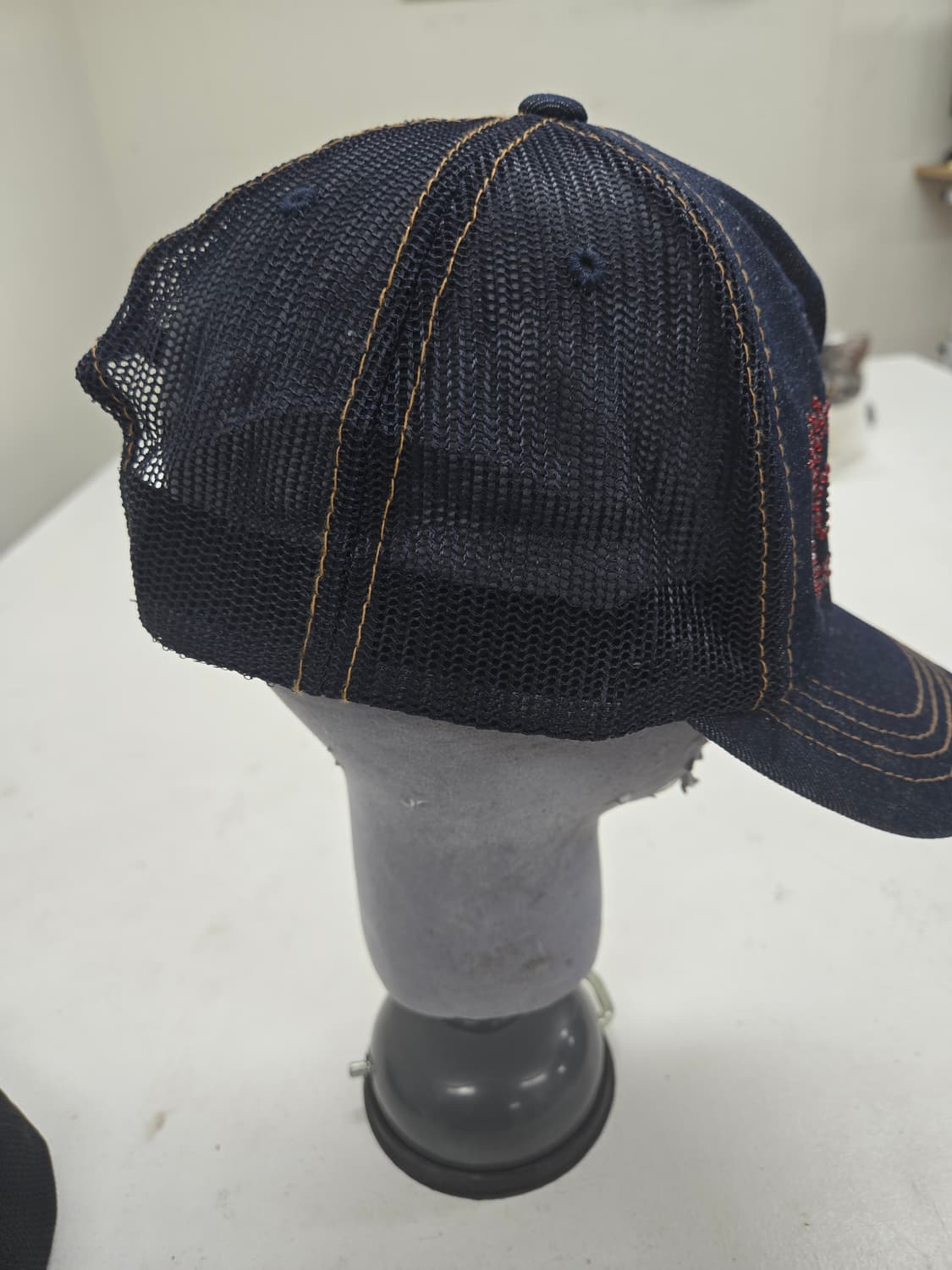 본더치 데님 볼캡 큐빅 장식 모자 상품이미지4