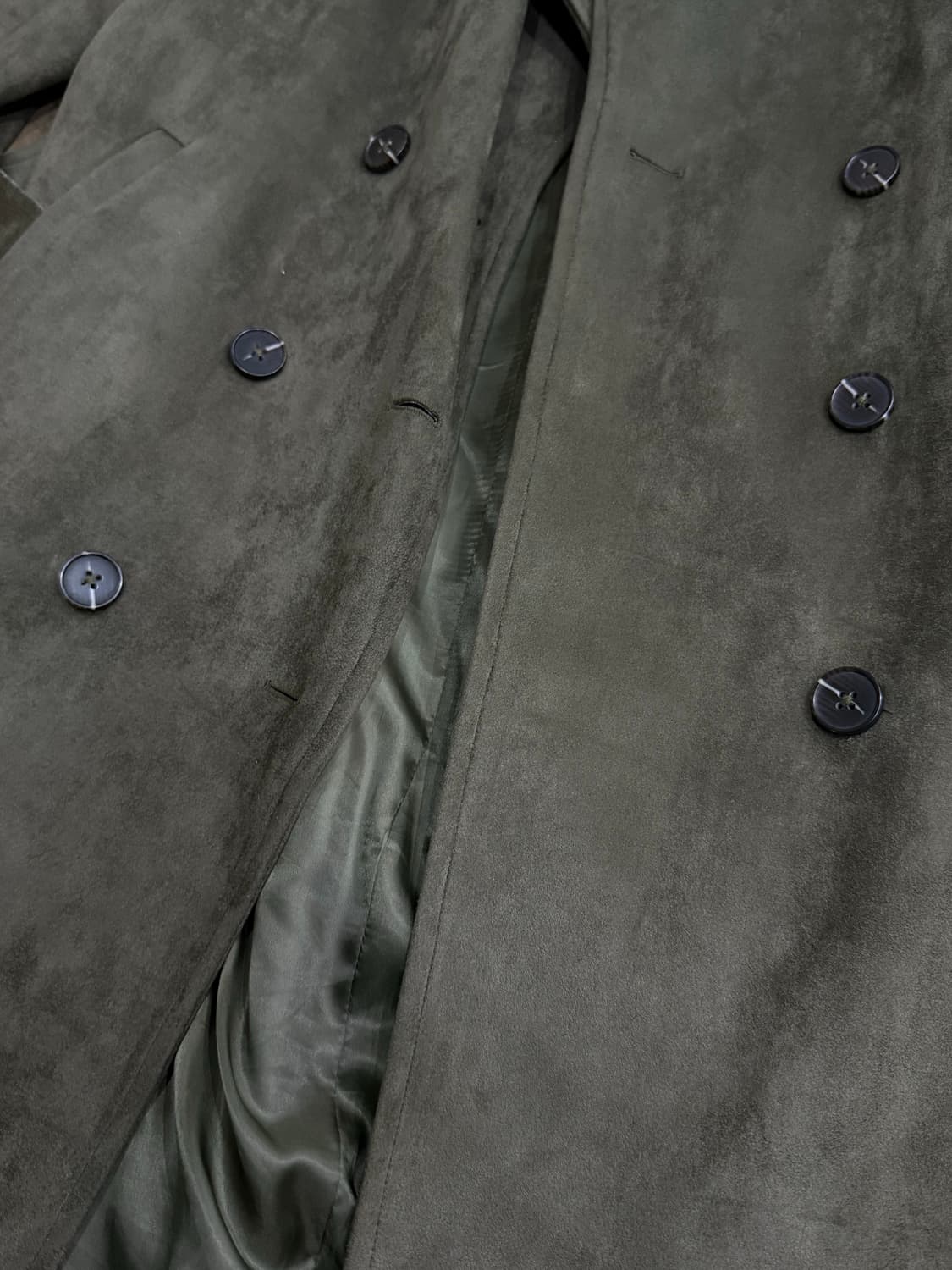 카키 스웨이드 코트 상품이미지3