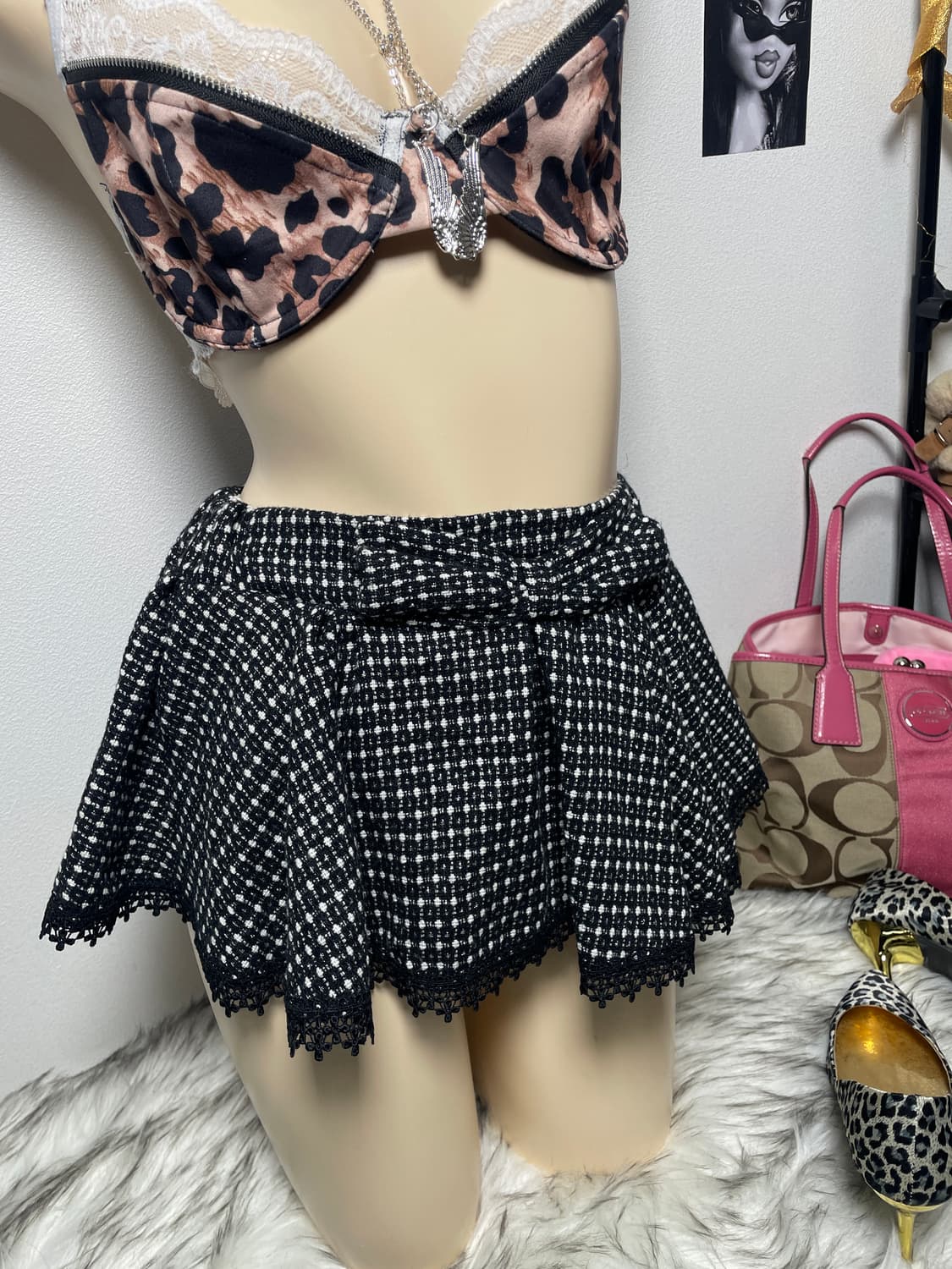 러블리 갸루 블랙 프릴 레이스 스커트 상품이미지1