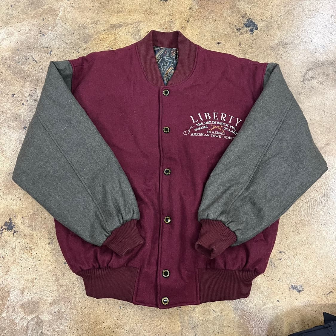 [정품] 빈티지 울바시티 자켓 버건디 b16 상품이미지2