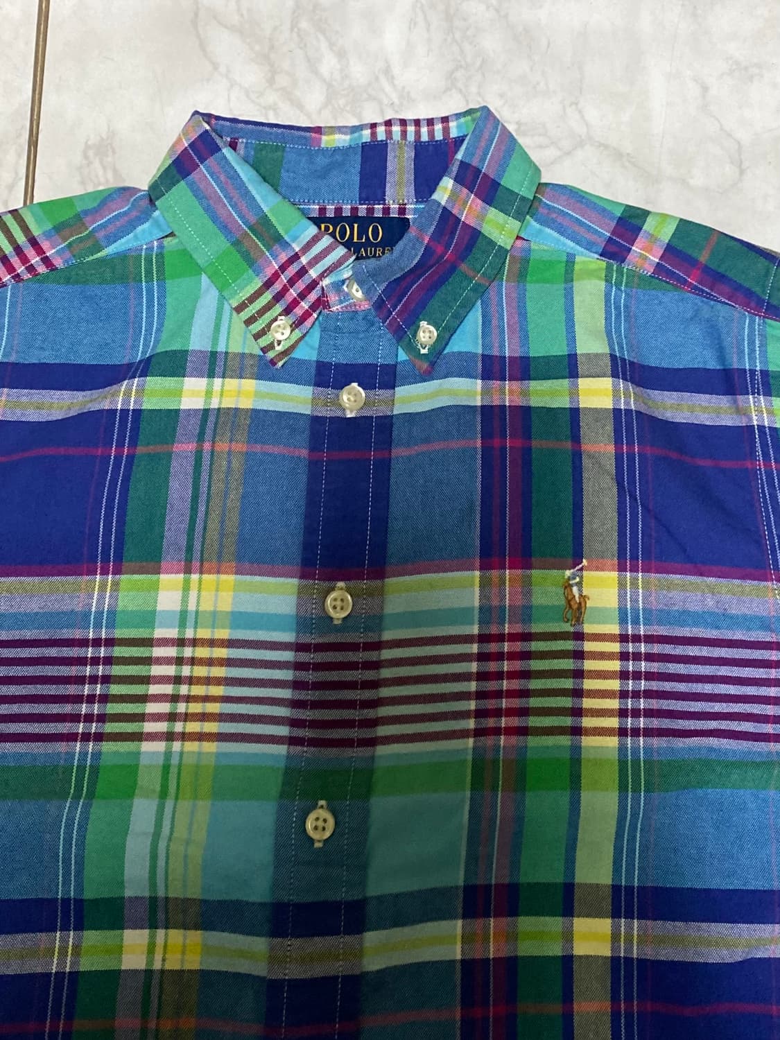 폴로 패치 체크 셔츠 사이즈 여성 100 상품이미지2