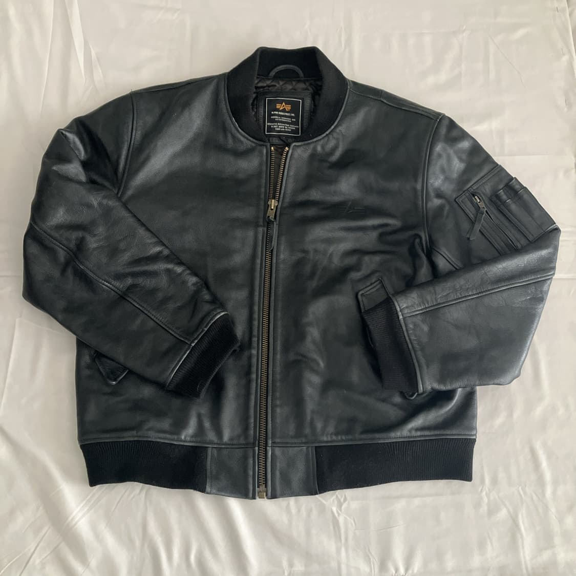 10~20s 알파 인더스트리 레더 MA-1 플라이트 자켓 상품이미지1