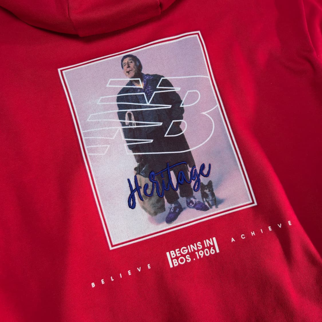 뉴발란스 헤리티지 레드 후드티 L 상품이미지8