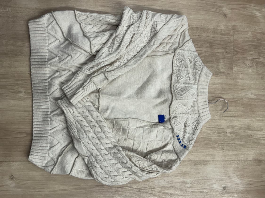 아더에러 자라 패치워크 오버사이즈 니트 스웨터 크림 S-M 사이즈 상품이미지4