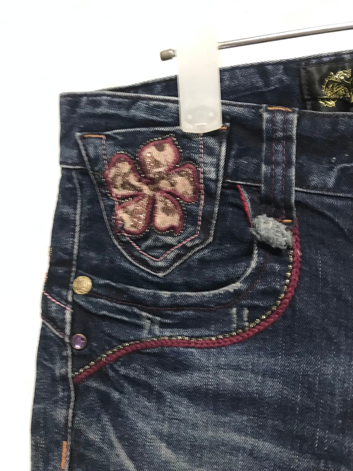 빈티지 레드페퍼 red pepper 오리엔탈 레이스 자수 데님 팬츠 상품이미지7