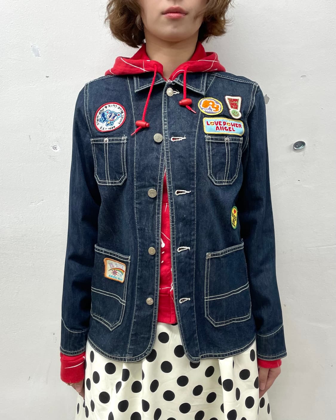  Angel Blue Patchwork Denim Jacket 상품이미지2