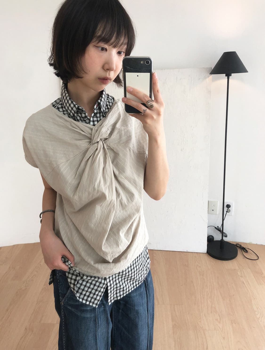 vintage twist front stripe top 상품이미지1