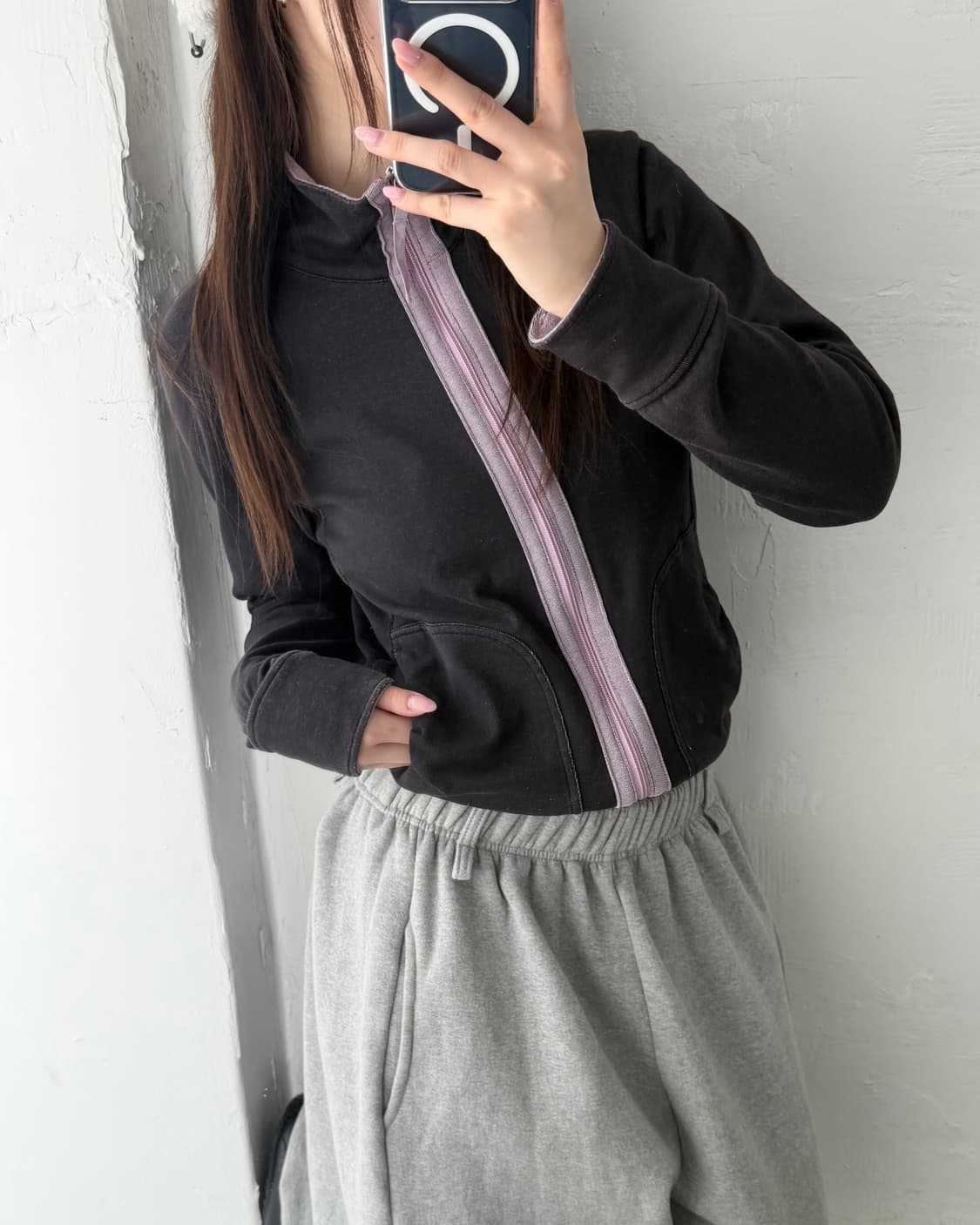 Adidas 아디다스 퍼플블랙 adidas로고 코튼 면 져지 상품이미지3