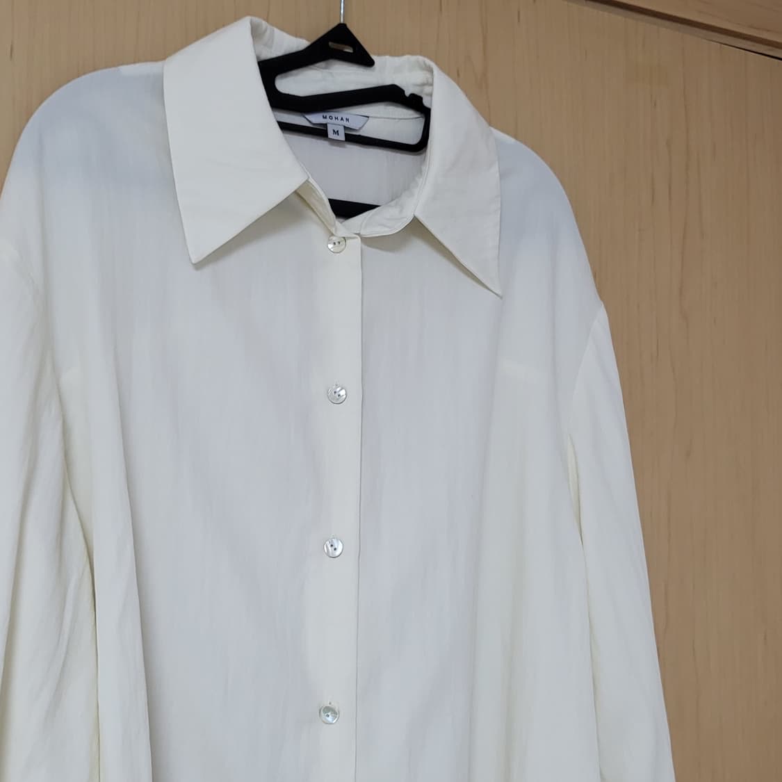 새상품) 모한 mohan 랩 레이어드 셔츠 블라우스 크림 m 상품이미지6