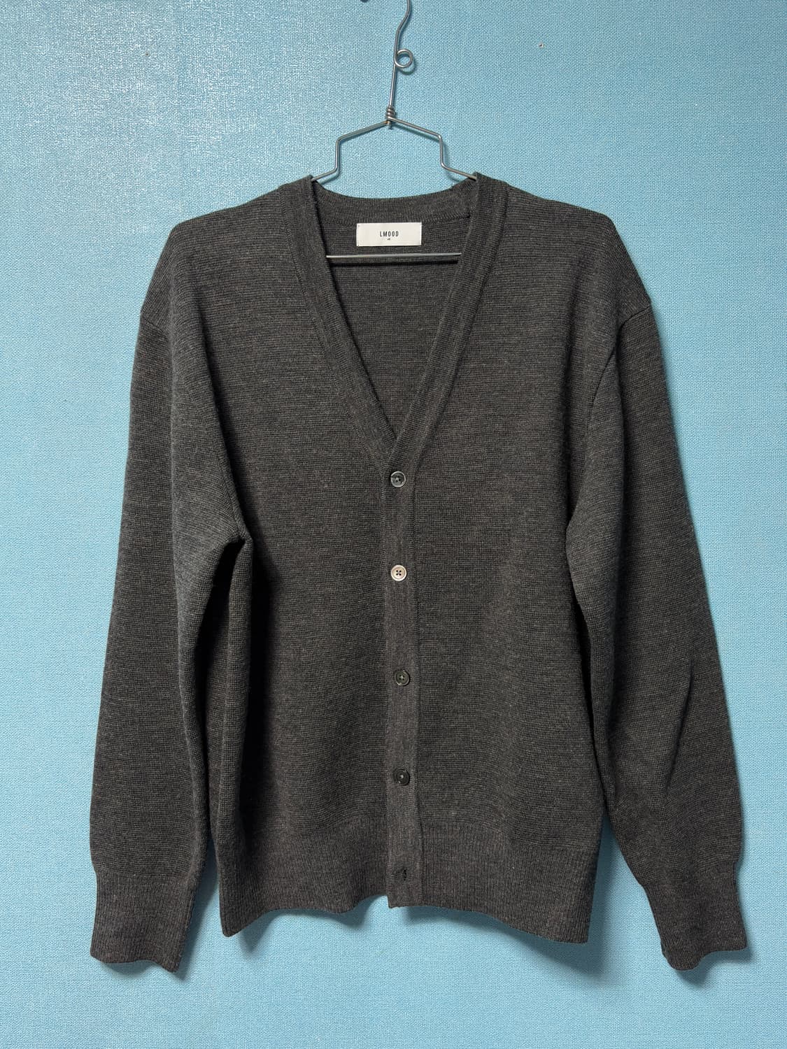 [48] 엘무드 오디너리 크롭 가디건 멀티 차콜 상품이미지1