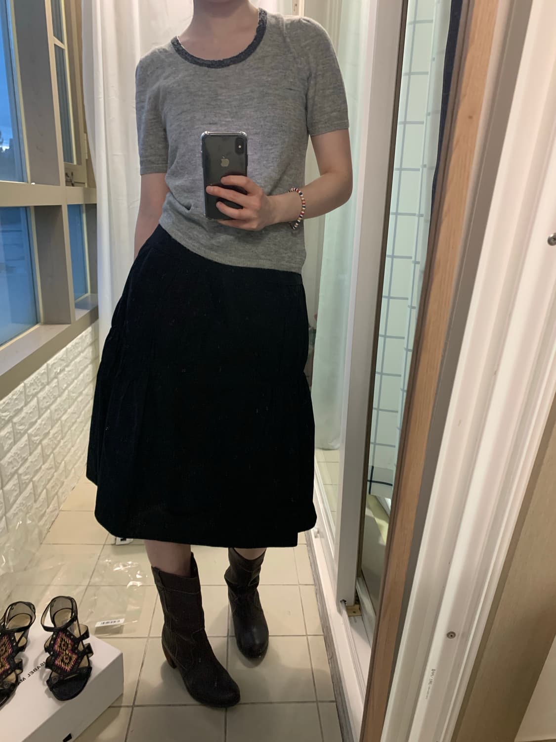 Hiroko Koshino grey wool half knit 상품이미지8