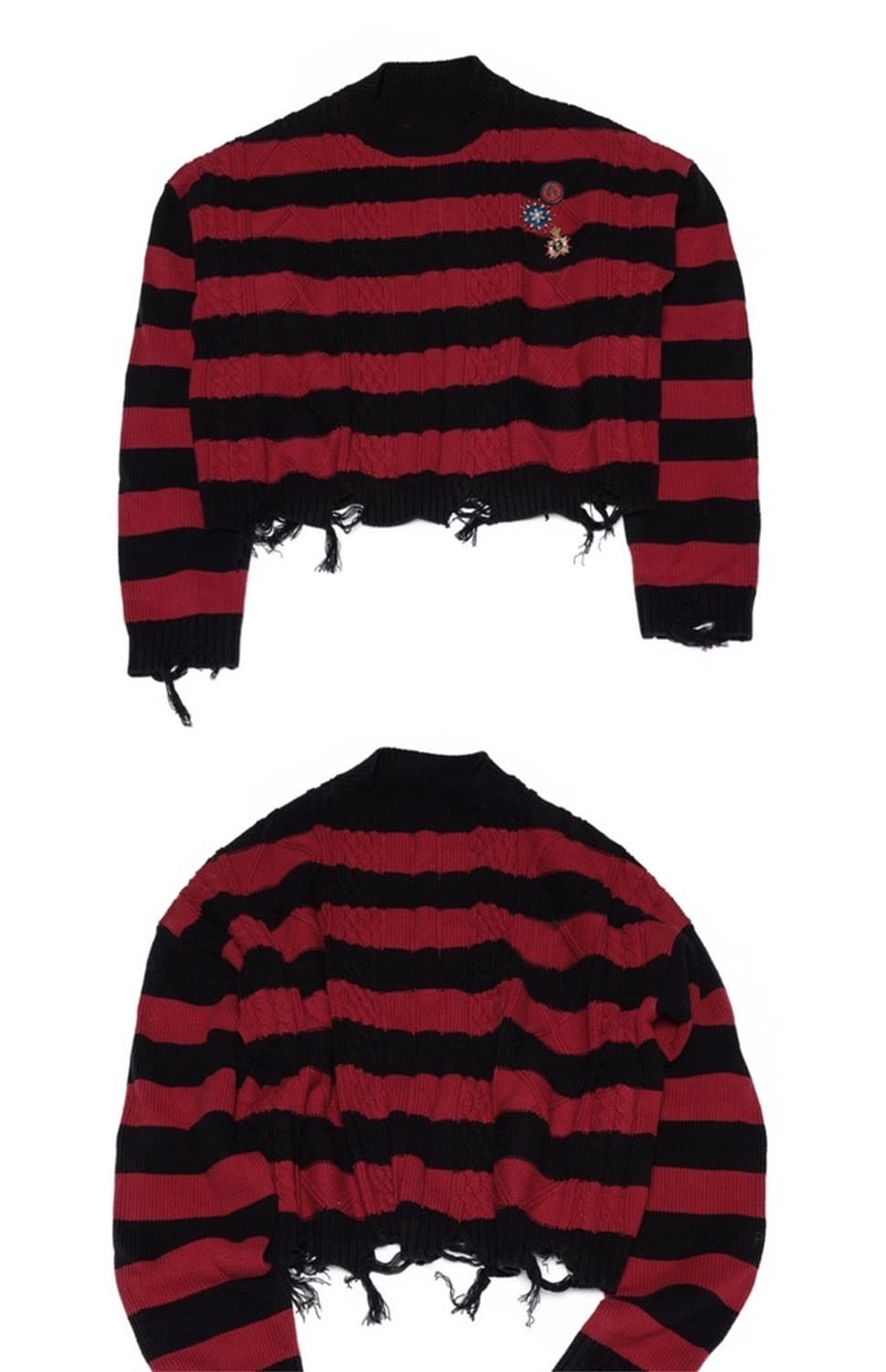 4Tra Grunge punk short knit 커트코베인 니트 상품이미지3