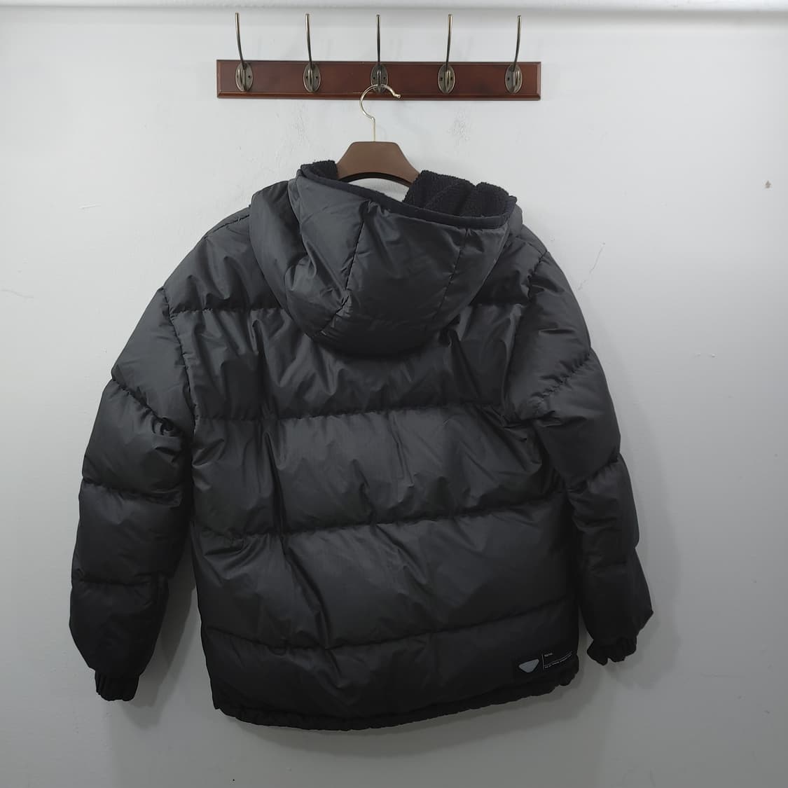 M 다이나핏 남성 블랙 반집업 후드 패딩 점퍼 상품이미지6