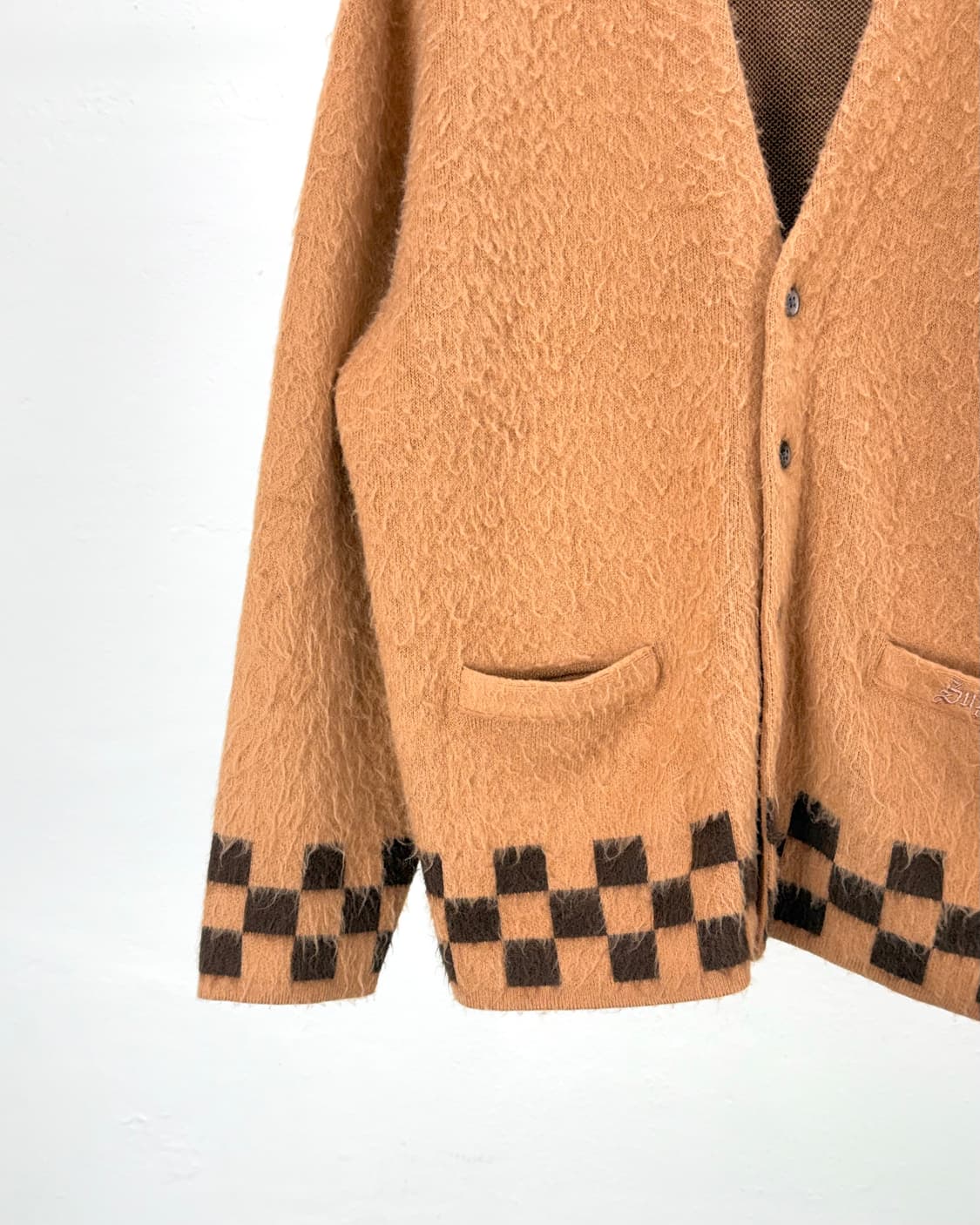 슈프림 21ss 브러쉬드 체커보드 카멜 가디건 상품이미지4