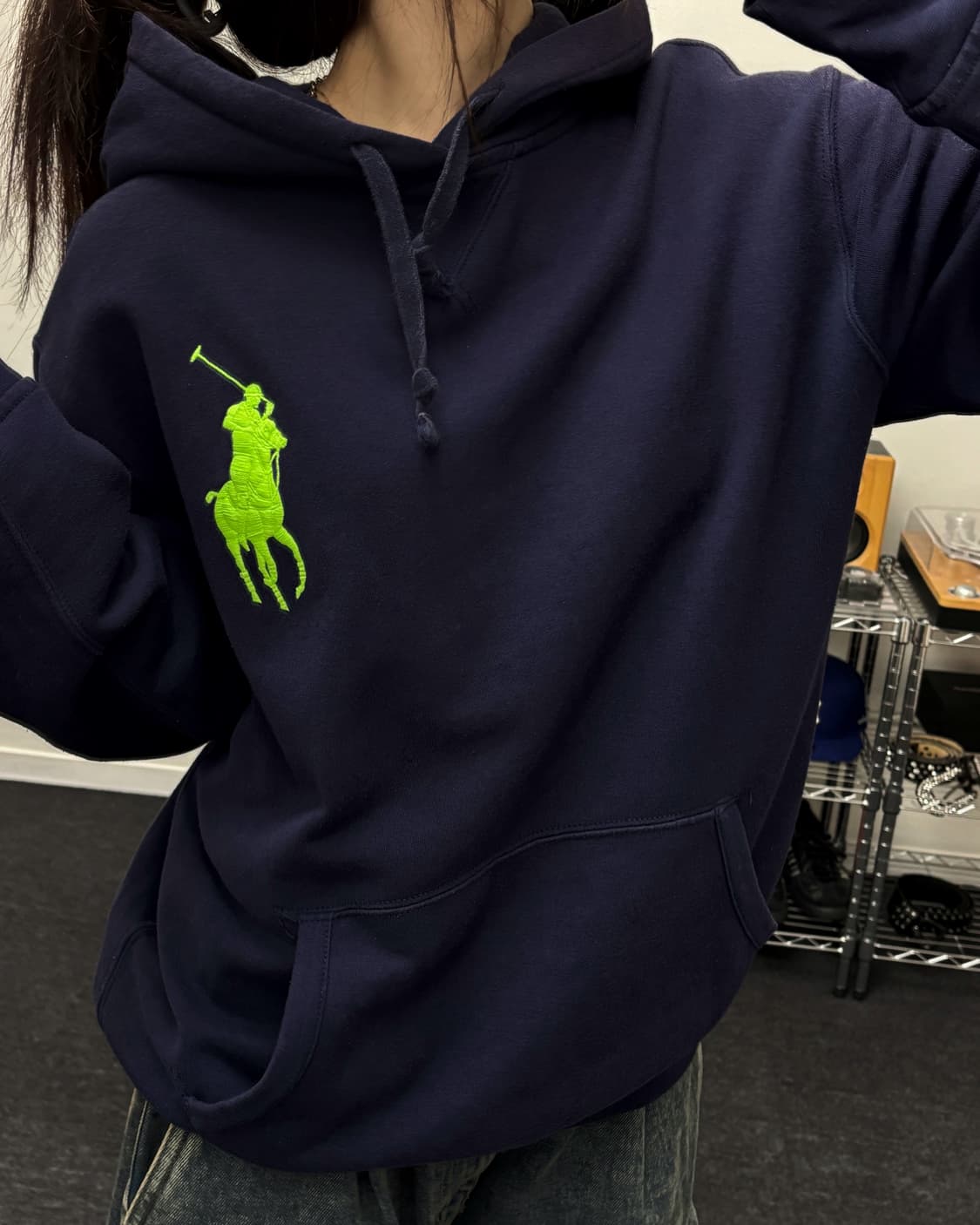 폴로 빅포니 네이비 후드티 상품이미지1