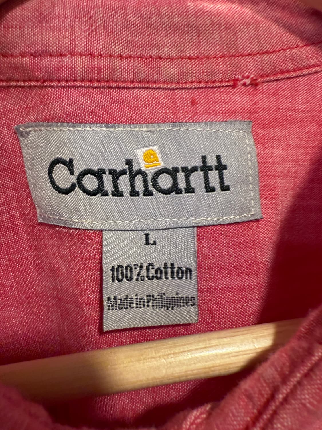 칼하트 레드 린넨 반팔셔츠 상품이미지2