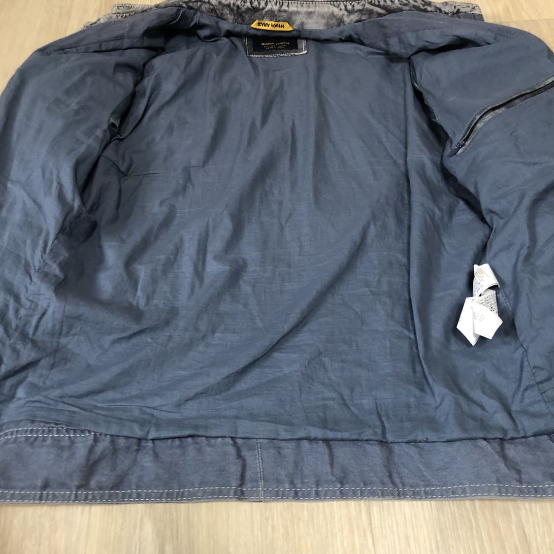 (M-L) 자라 ZARA 양가죽 페이디드 다잉 워싱 트러커 자켓 상품이미지5