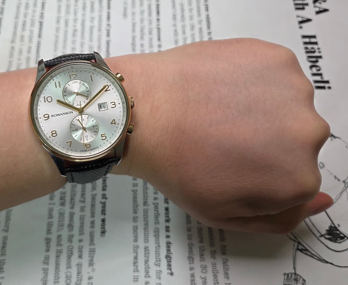 빈티지 로만손 로만투기저 콤비 쿼츠 캘린더 드레스워치 남성용 상품이미지7