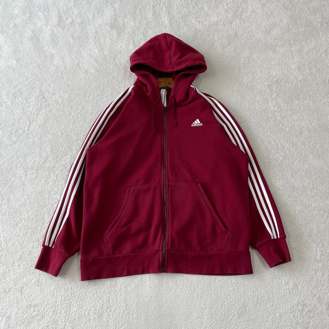 XXL 아디다스 버건디 후드집업 자켓 삼선 110 상품이미지1