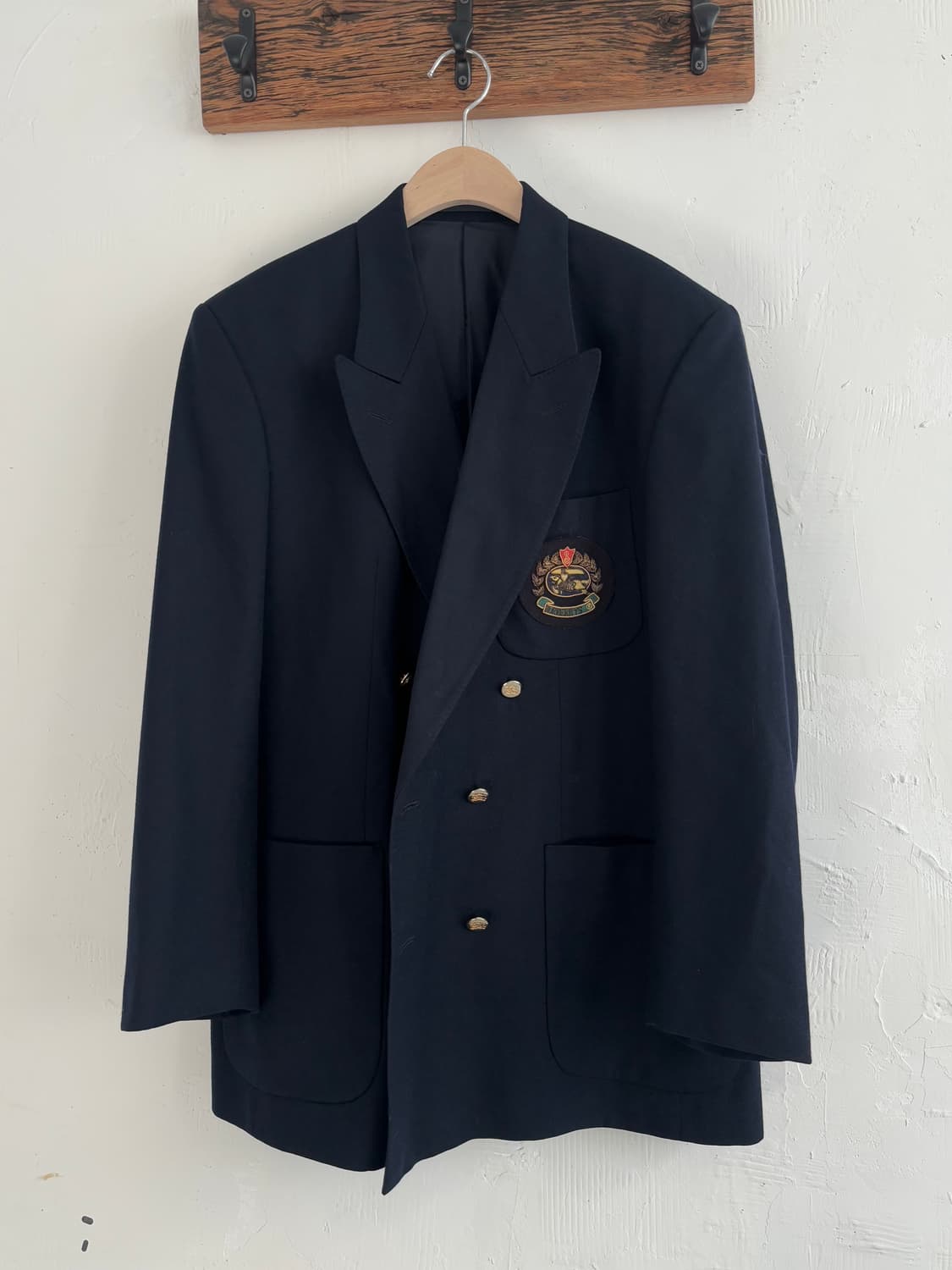 Burberry 버버리 크레스트 로고 네이비 금장 더블 블레이저 상품이미지4