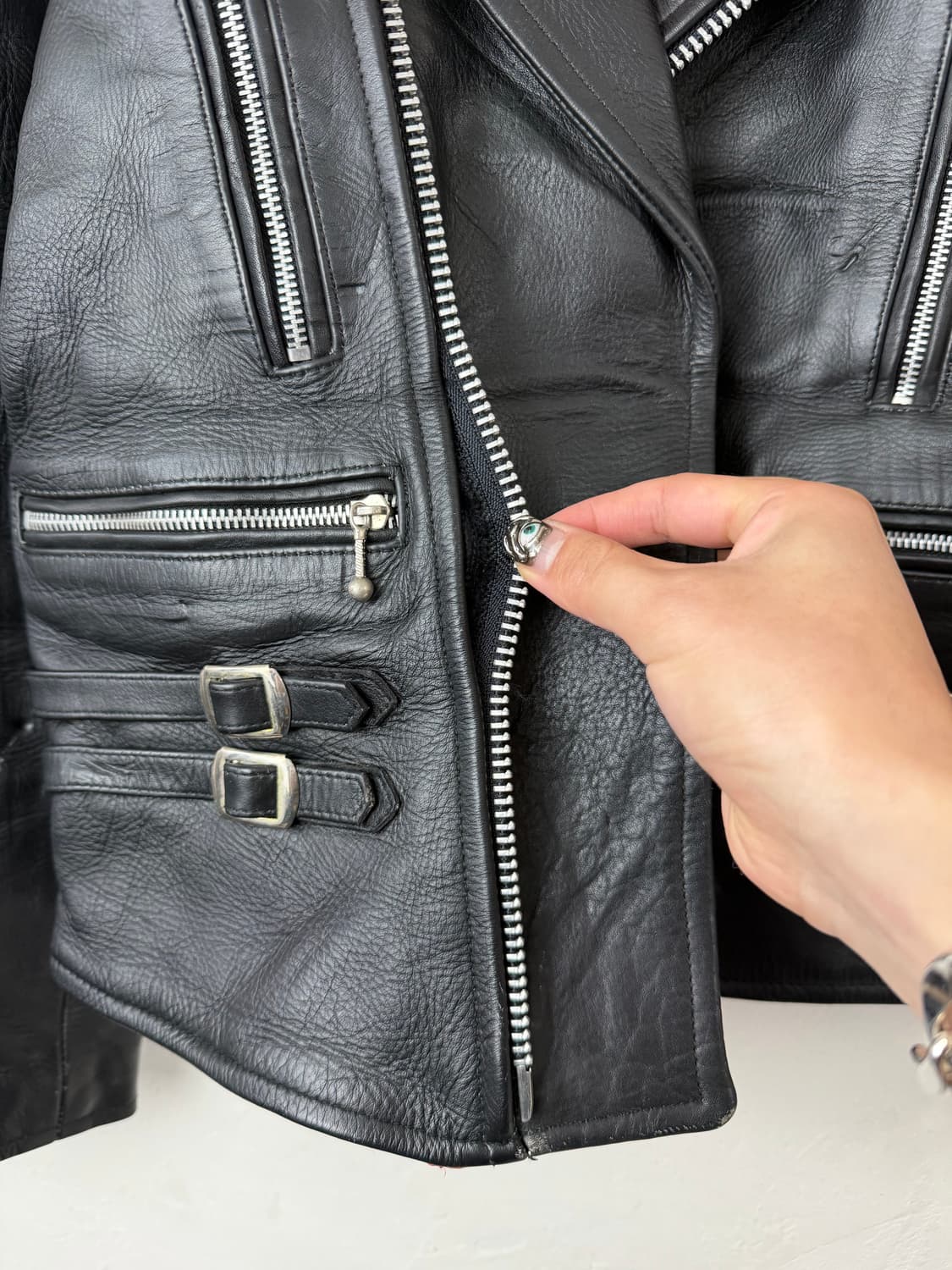 HELL CAT PUNKS 카우 레더 라이더 자켓 상품이미지4