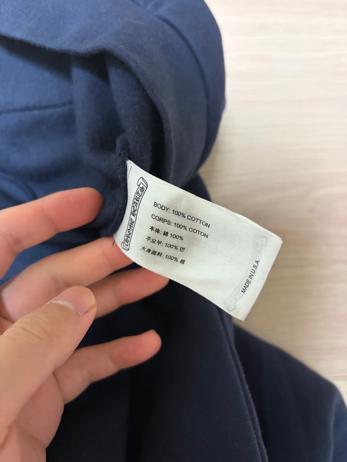 크롬하츠 플로랄 네이비 후드티 L사이즈 상품이미지3