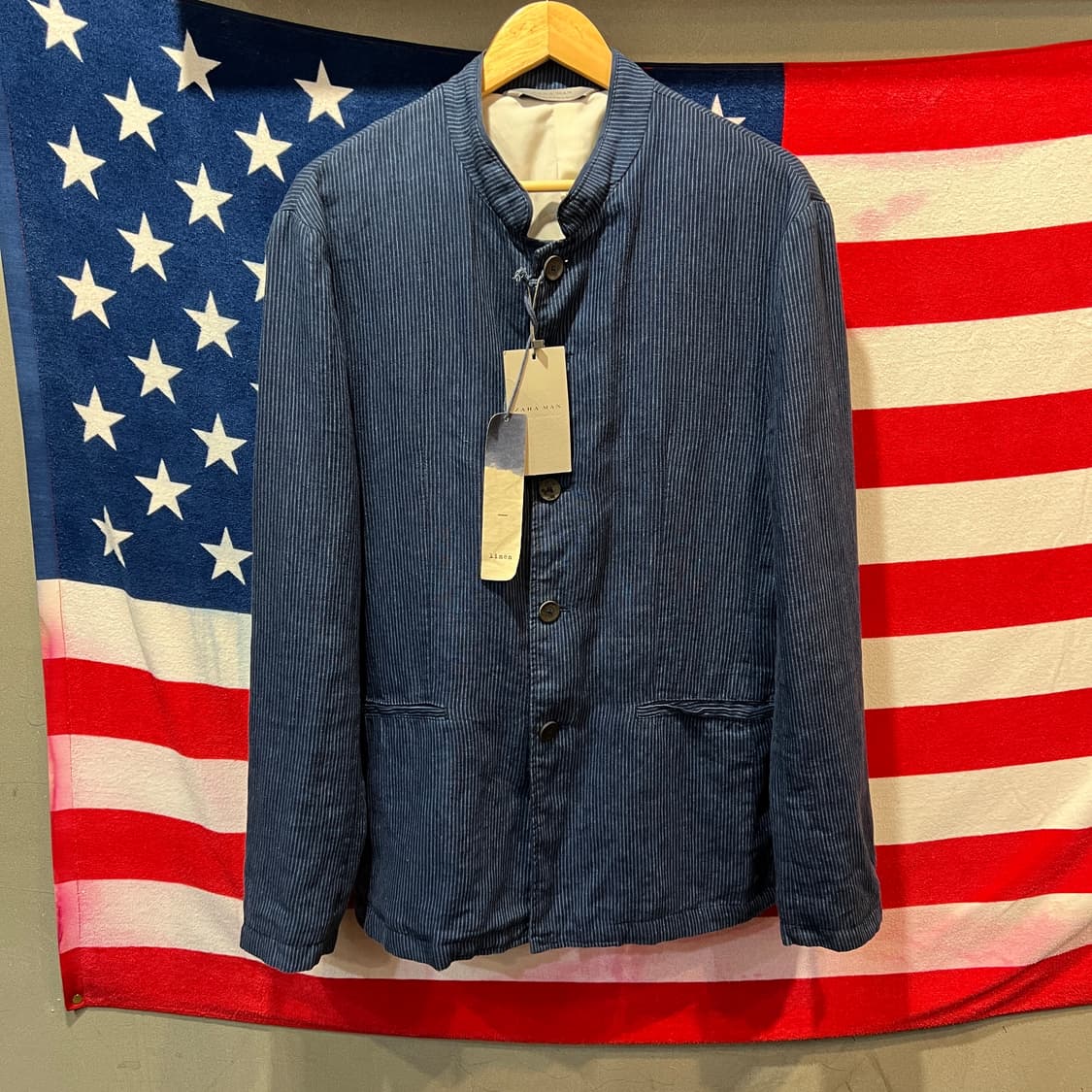 자라 차이나 카라 린넨자켓 상품이미지1