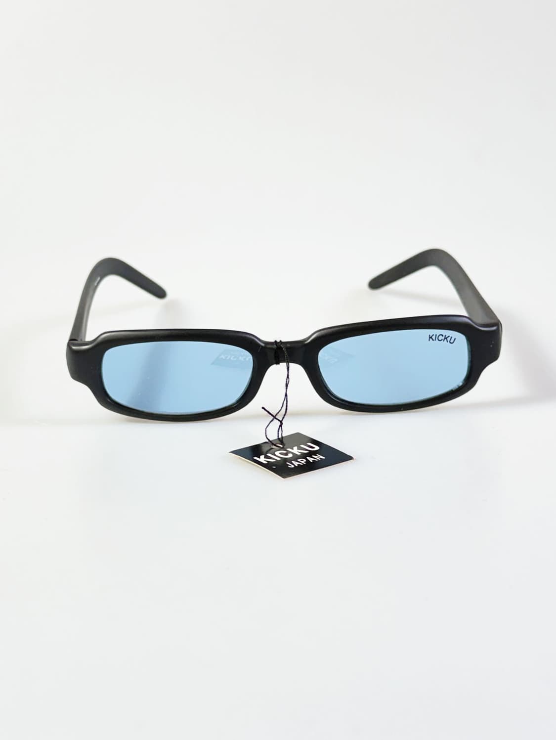 90s KICKU JAPAN 맷블랙 스퀘어 뿔테 빈티지 틴트 선글라스 상품이미지1