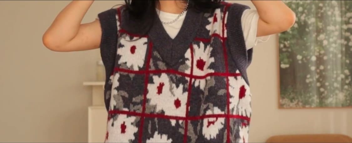 자라 ZARA 플라워 니트 베스트 S 스몰 55 패턴 조끼 정품 새상품 상품이미지6