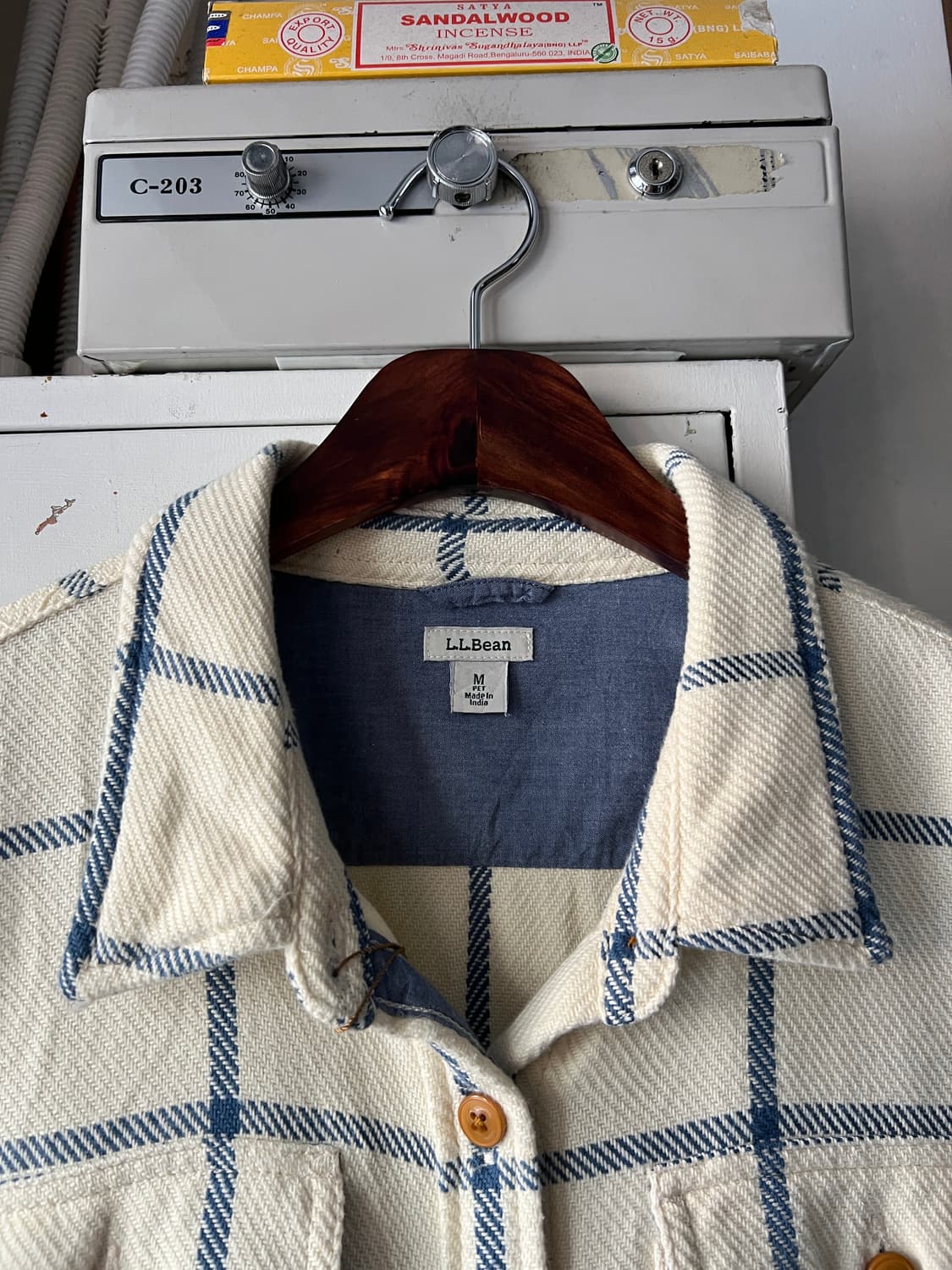 [M]엘엘빈 USA 우먼스 화이트 플란넬 체크셔츠 상품이미지2