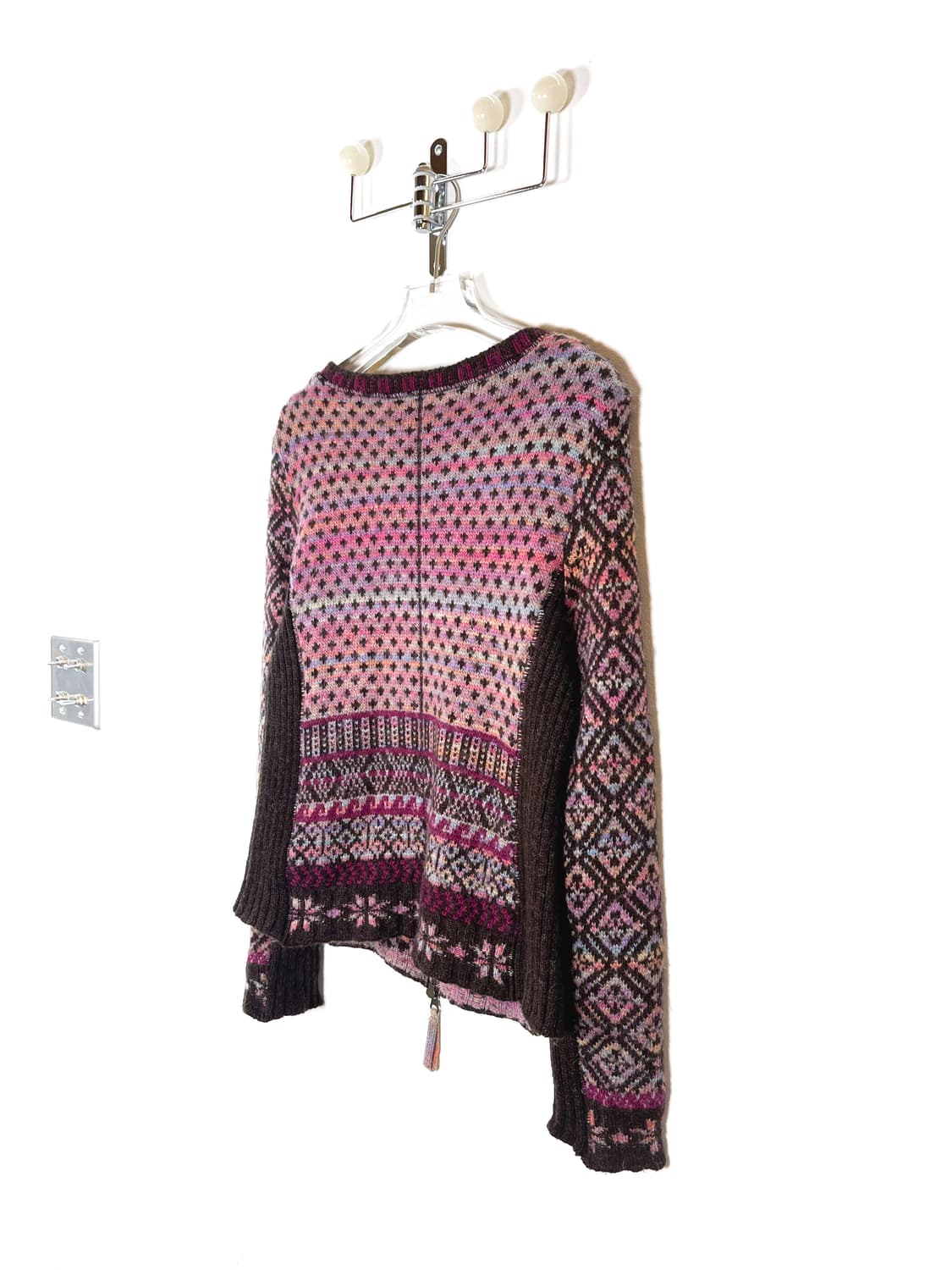 빈티지 울 알파카 실크 블렌드 니트 집업 상품이미지9