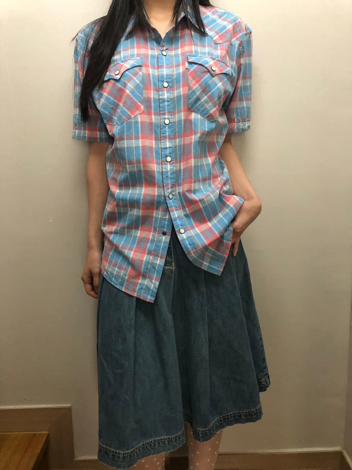 빈티지 리바이스 파스텔 체크 셔츠 상품이미지8