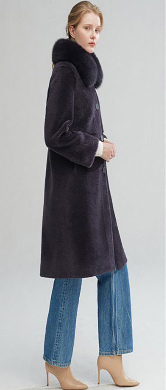 칼 라거펠트 폭스퍼 양모 롱코트 상품이미지9