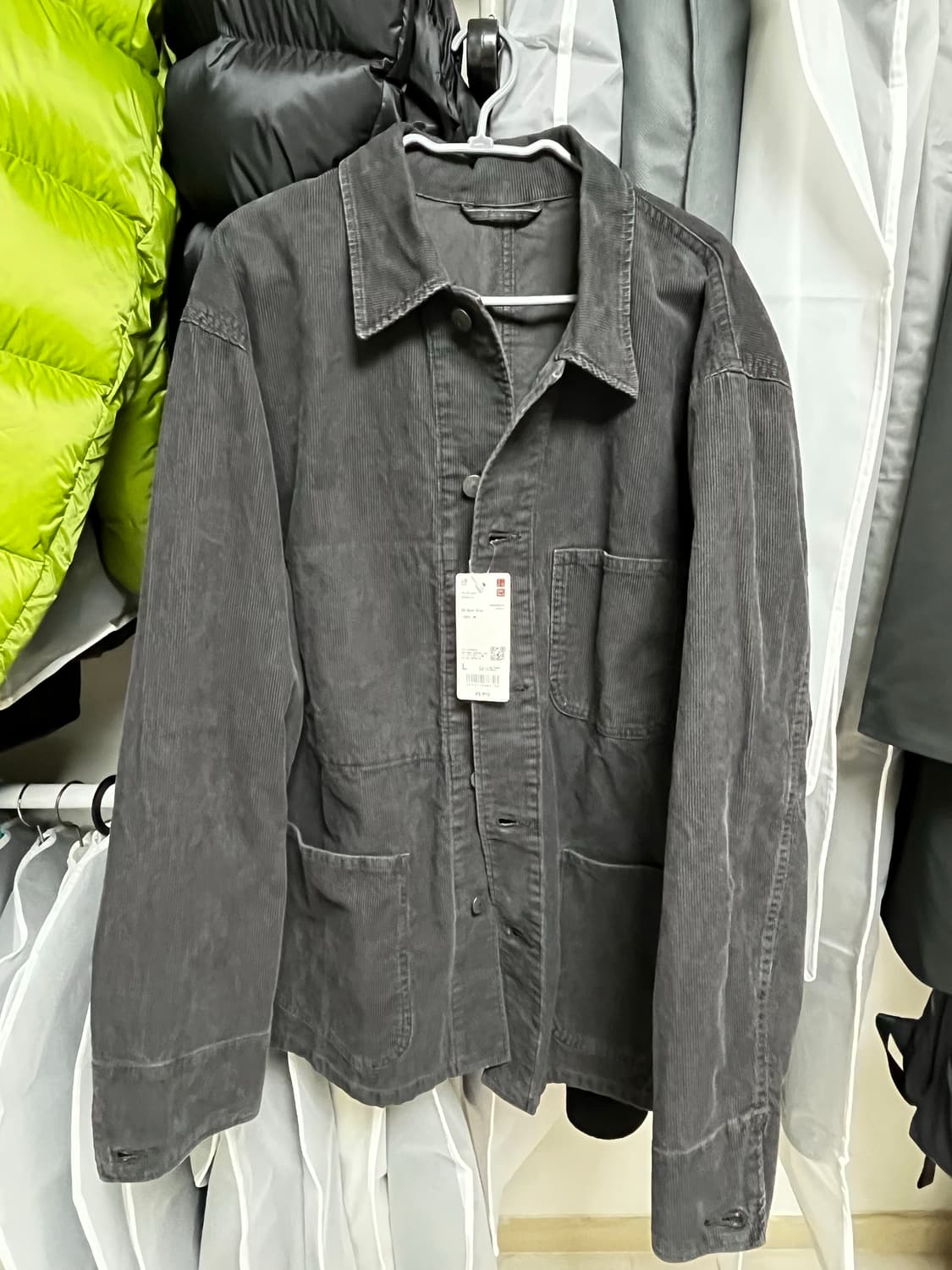 유니클로 코듀로이 자켓 다크그레이 L 상품이미지1