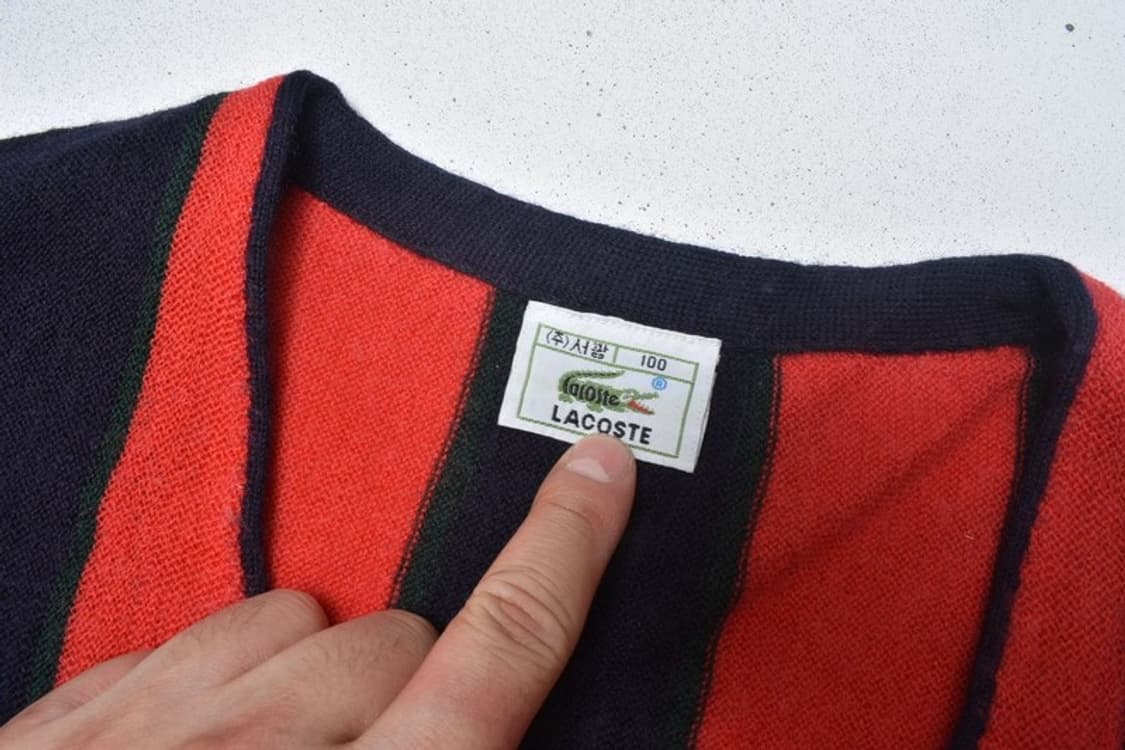 90S 라코스테 니트 울 가디건 100 M0027 상품이미지6