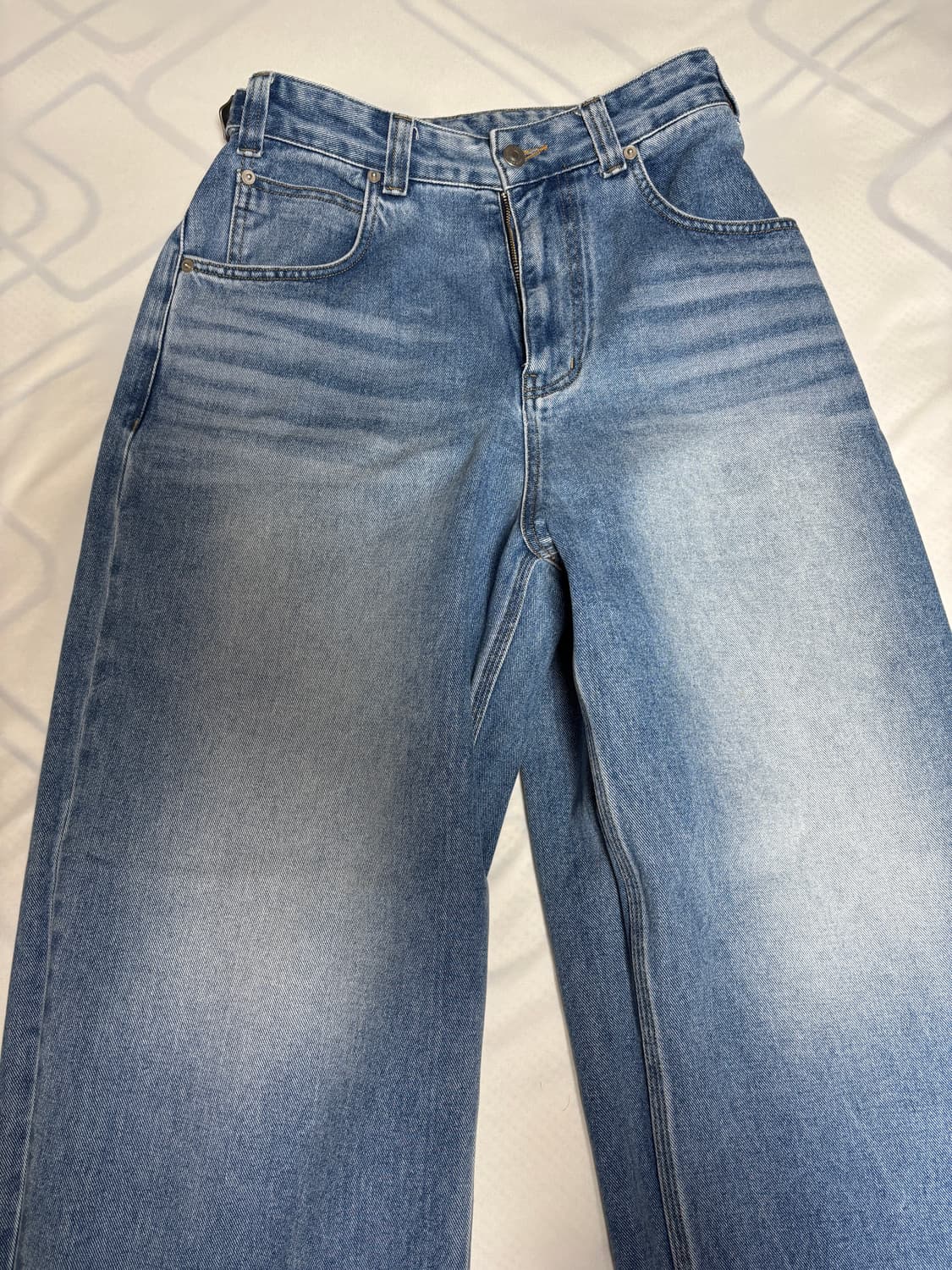 노운 와이드 데님 미드블루 상품이미지2