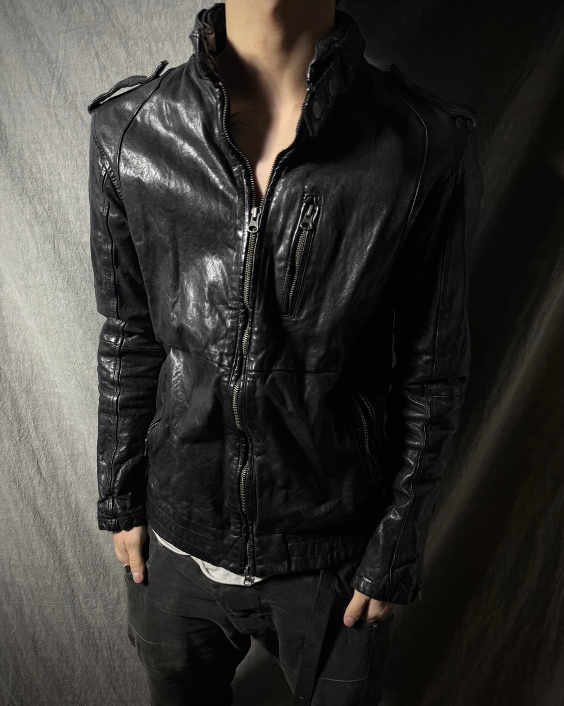 Vintage Lambskin Leather Jacket  상품이미지1