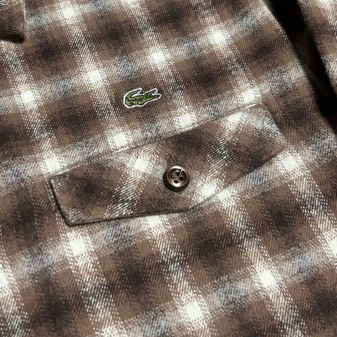 [S] Lacoste 라코스테 브라운 플란넬 체크셔츠 상품이미지5