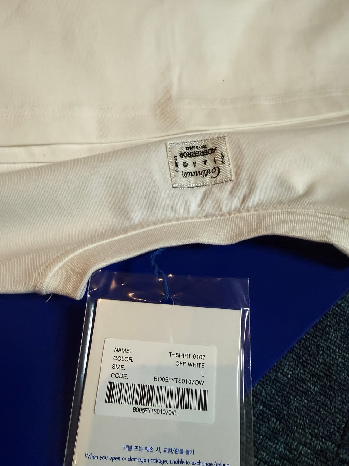 아더에러 도쿄 스페이스 티셔츠 화이트 한정판 L 새거 상품이미지8