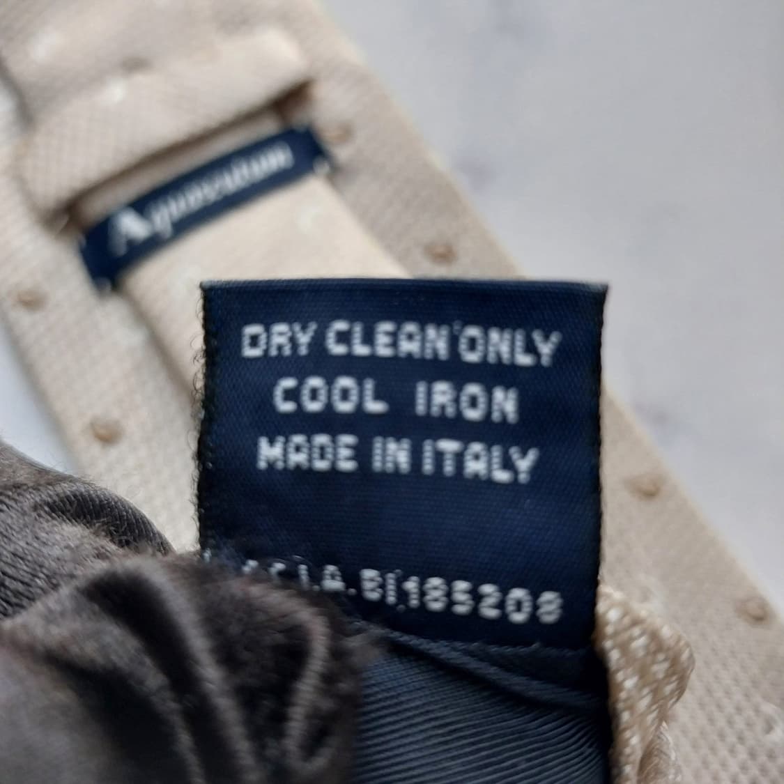 아쿠아스큐텀 실크 베이지 워터드롭 넥타이 8.5cm A등급 K1568 상품이미지10