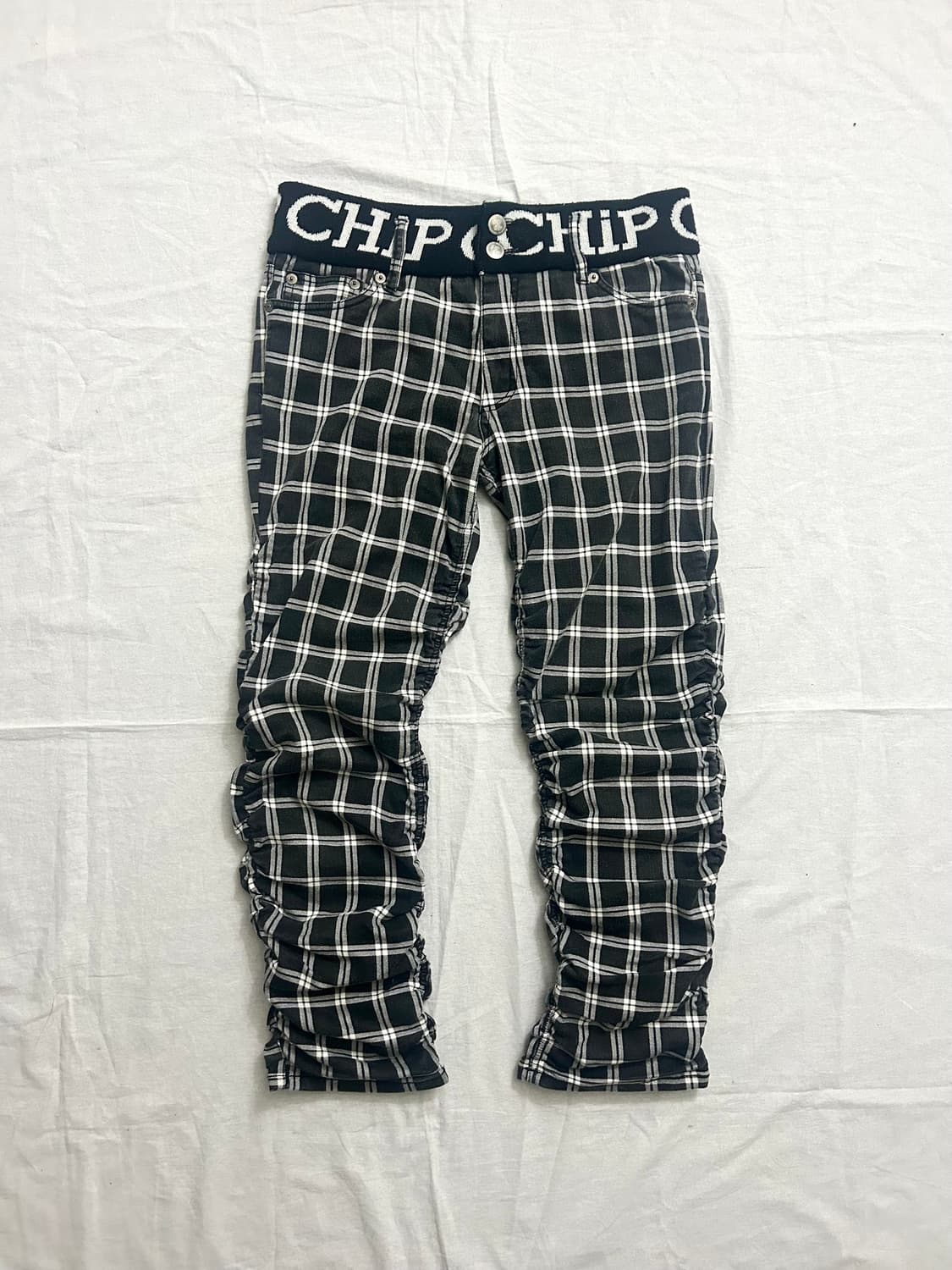 칩클립 셔링 체크팬츠 상품이미지1