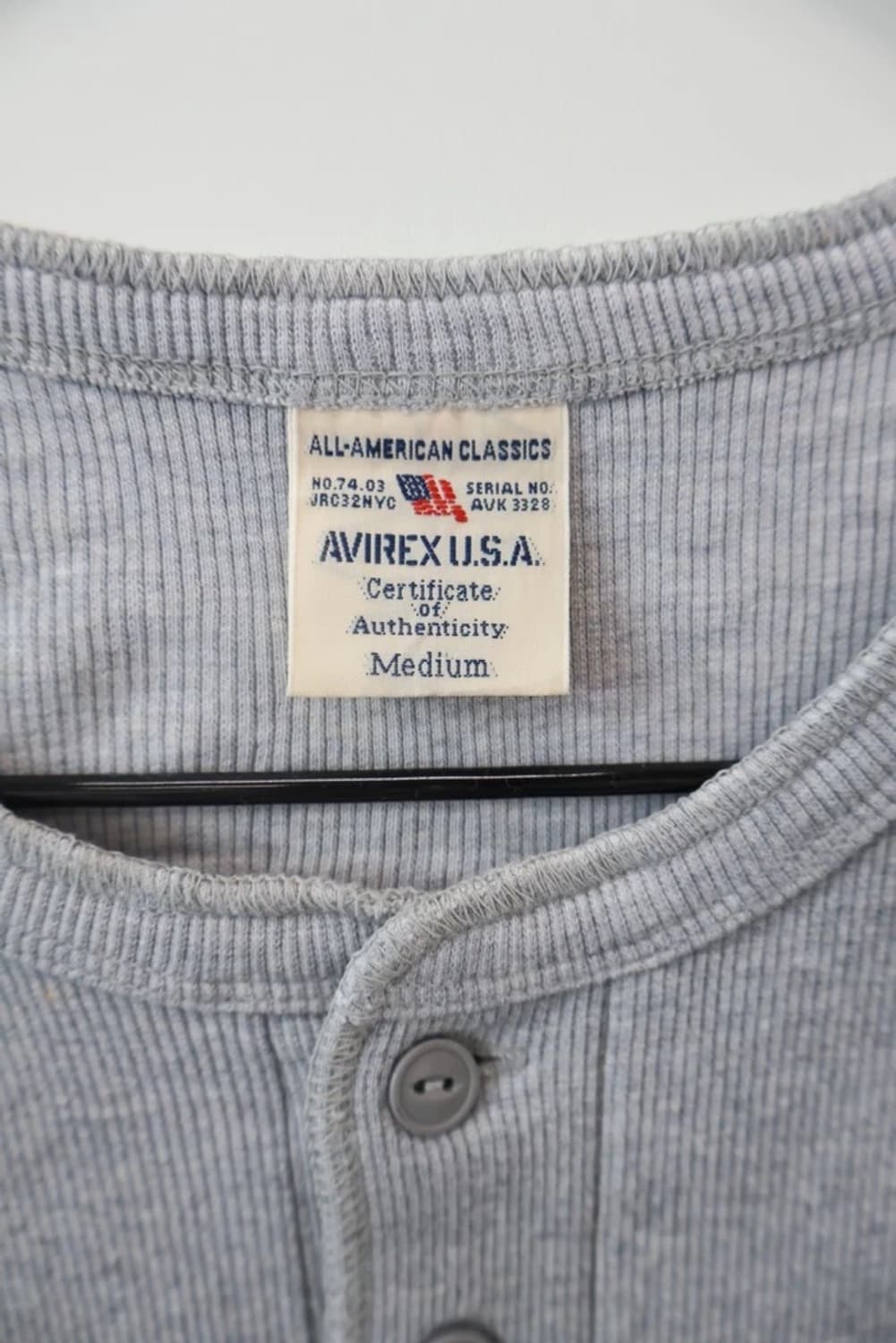 AVIREX U.S.A. Gray Henley Shirt 상품이미지6